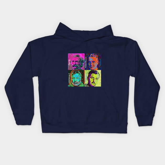 Pop Art - American Novelists (Male) Kids Hoodie by Naves